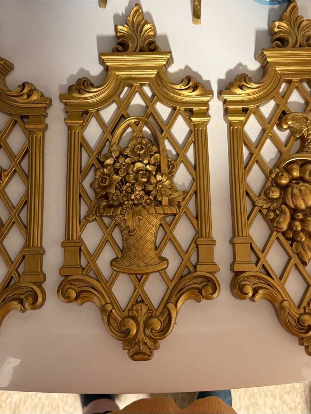 Ornate Vintage Syroco 3 piece wall decor 1970’s beautiful